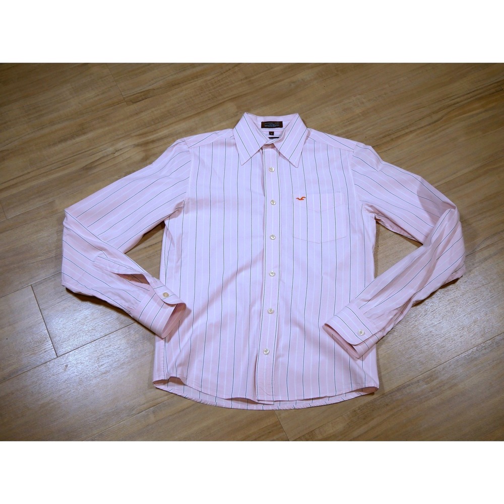 Vintage Hollister Menswear Pink Striped Button Down Shirt Long Sleeve‎ Men Small